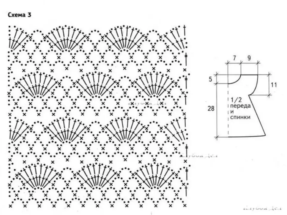Ажурный рисунок для кофточки