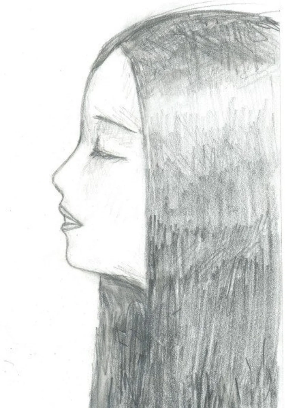 Девочка боком рисовать. Рисунок девушки карандашом. Лицо девушки рисунок карандашом. Портрет с боку. Портрет с боку карандашом.
