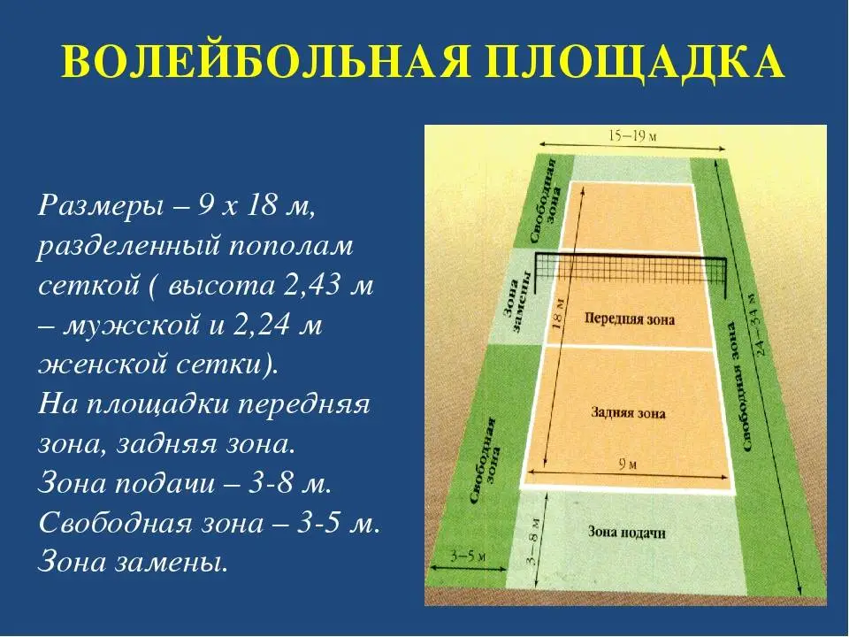 Сколько метров боковая линия на волейбольной площадке. Какой размер волейбольной площадки. Стандартные Размеры волейбольной площадки. Размеры волейбольной площадки в школе. Разметка для волейбольной площадки 9х18м.