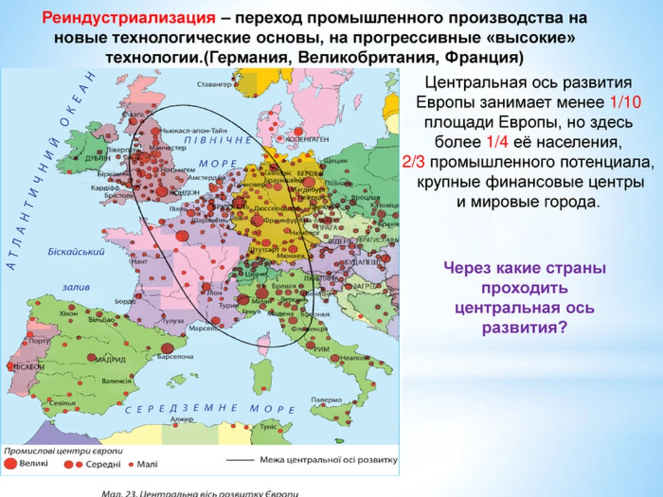 Рисунок расселения. Центральная ось развития зарубежной Европы. Экономическая карта Западной Европы Европы 11 класс.