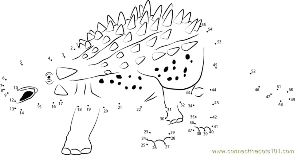 Рисование по цифрам динозавры