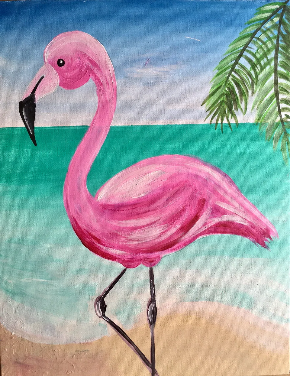 Правополушарное рисование фламинго