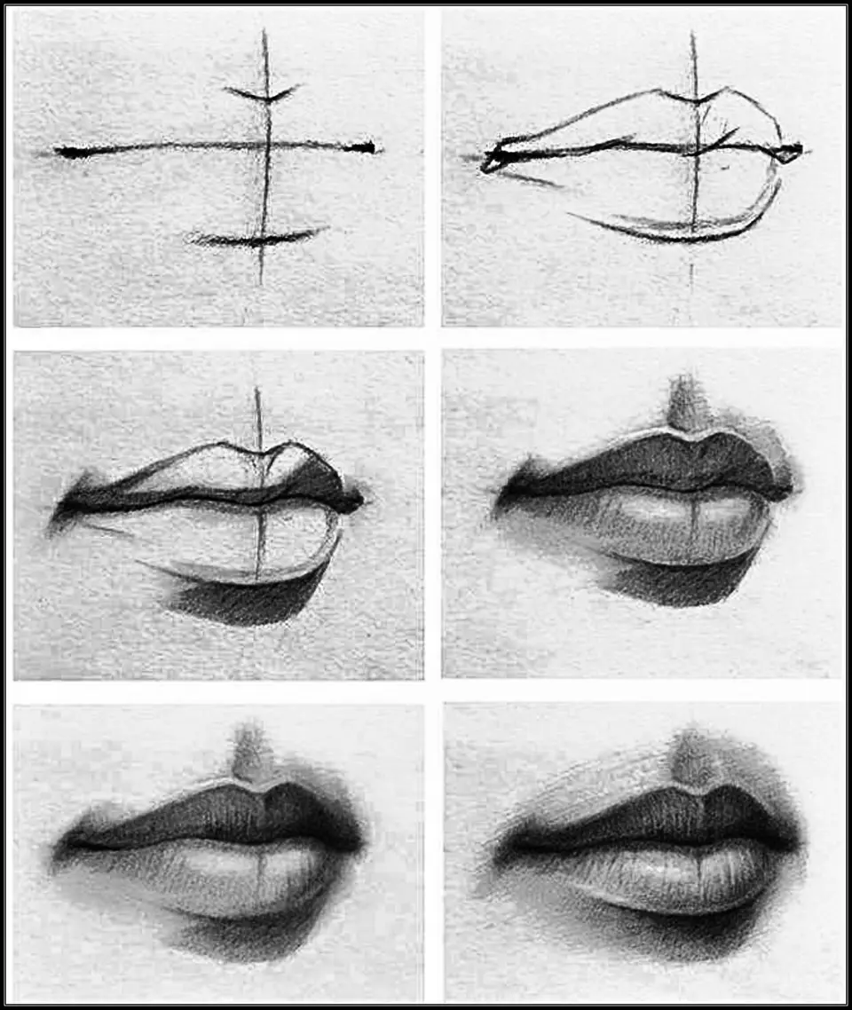 Рисовать губы карандашом