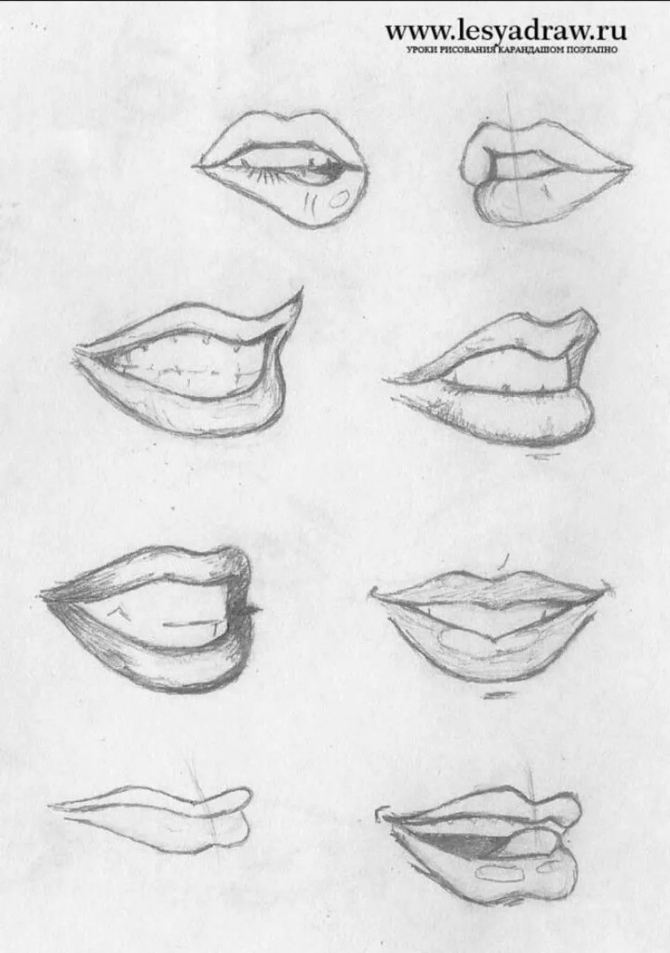 Рисунки губы для срисовки