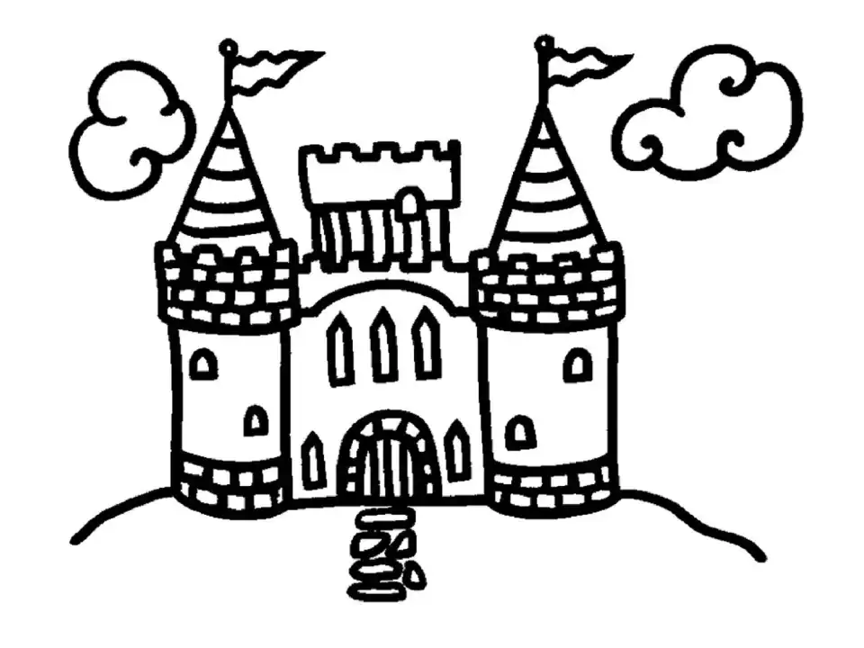 Сказочный замок раскраска