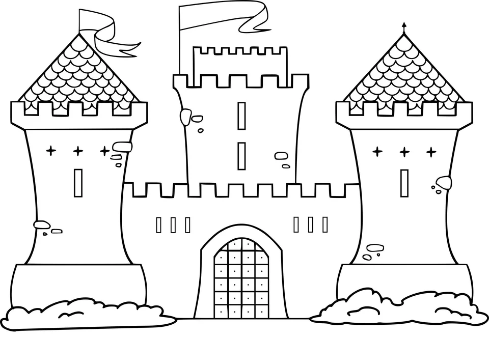 Рыцарский замок раскраска