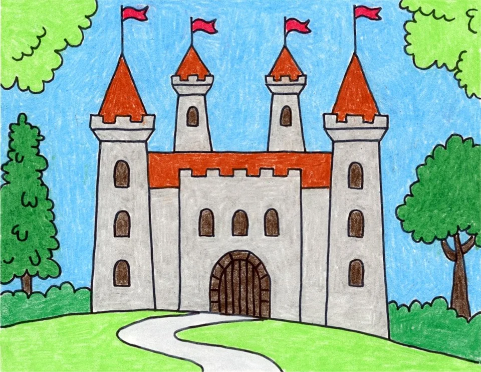 Замок рисунок для детей