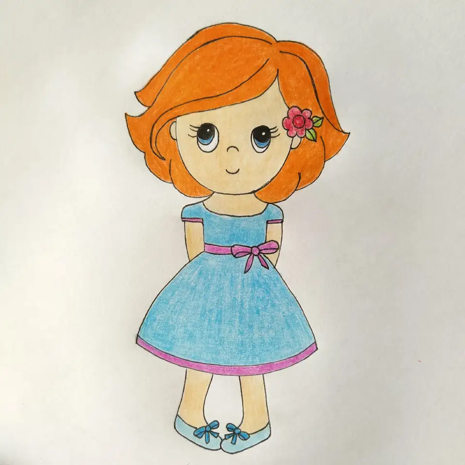 Девочка рисунок карандашом для детей