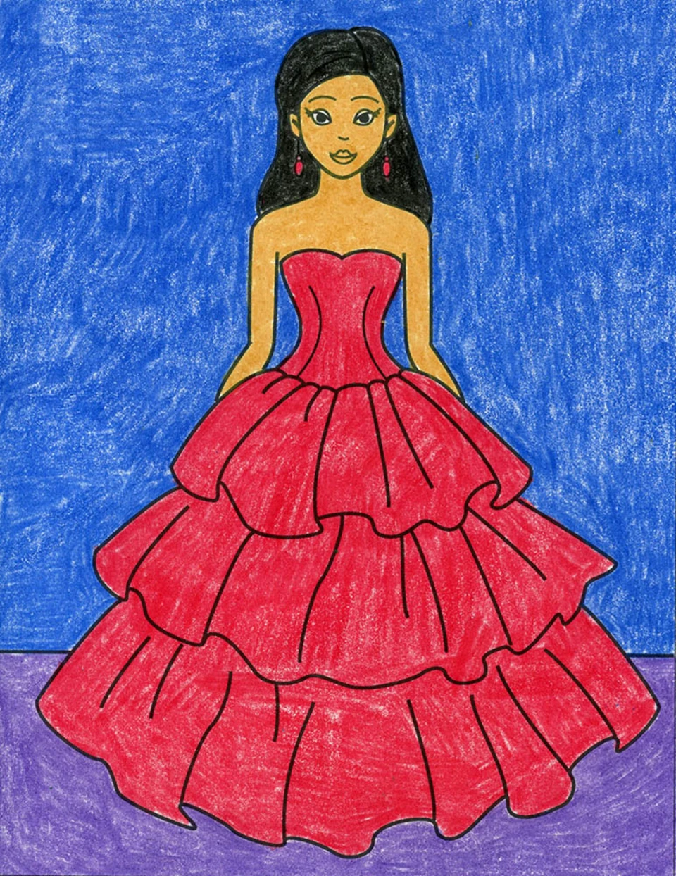 Девочка в платье для рисования