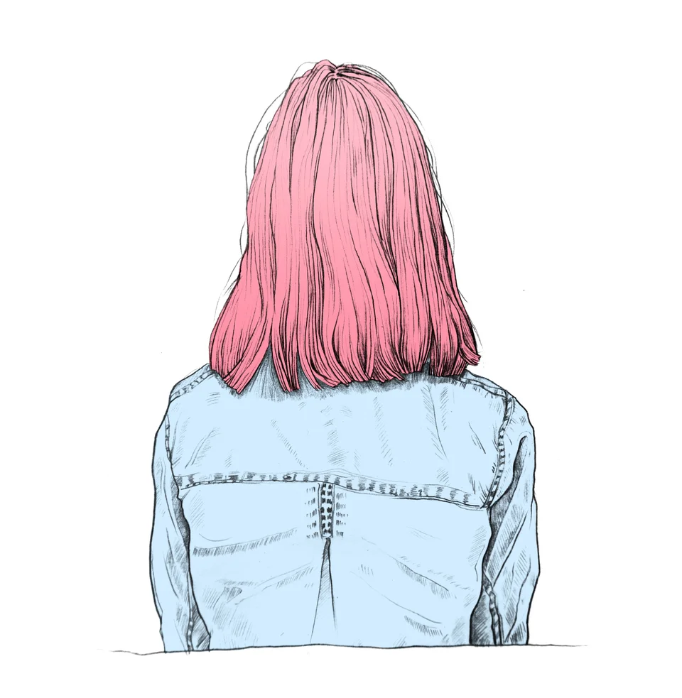 Рисунки для срисовки девочки со спины