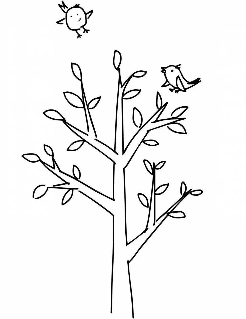Весеннее дерево раскраска