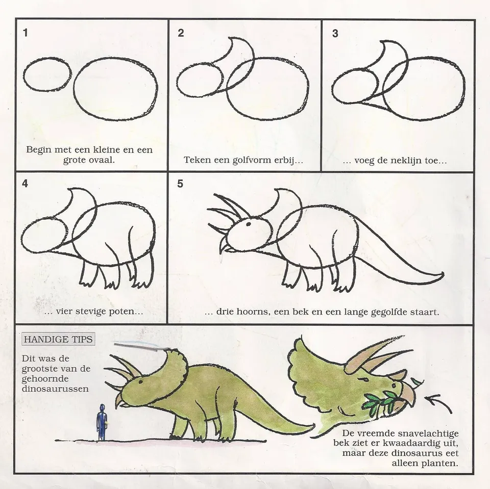 Простой рисунок динозавра