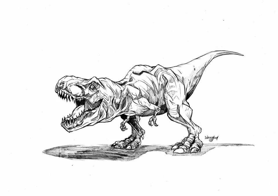 Тираннозавр рекс набросок