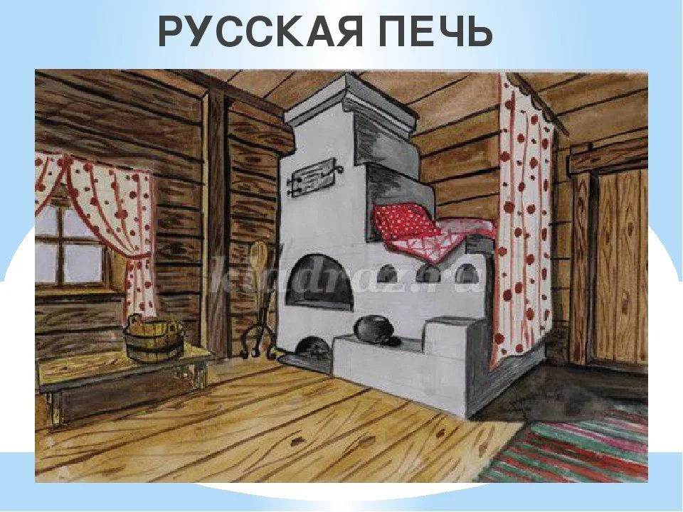 Русская изба рисунок