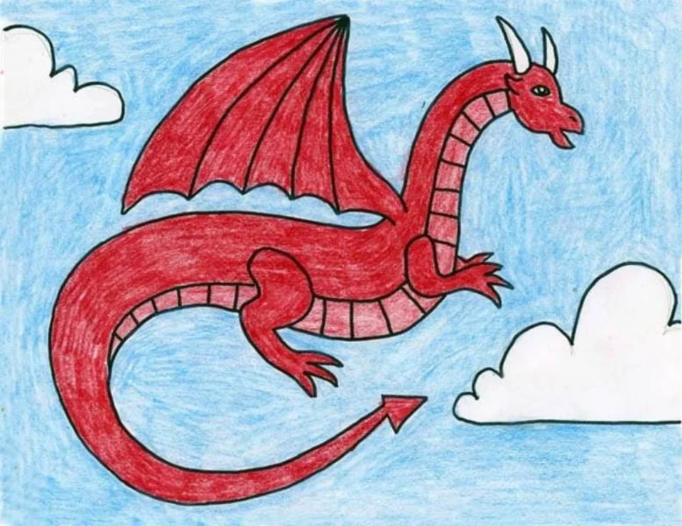 Рисунки лёгкие дракон