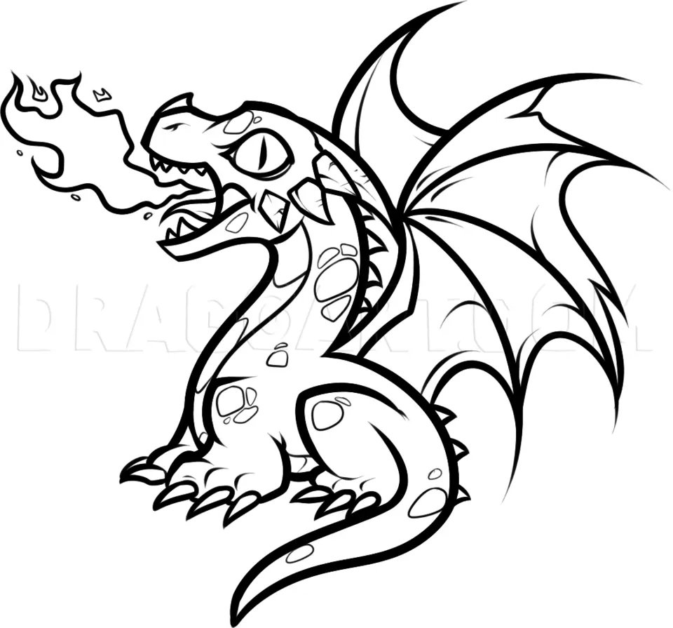 Рисунок дракона карандашом для детей