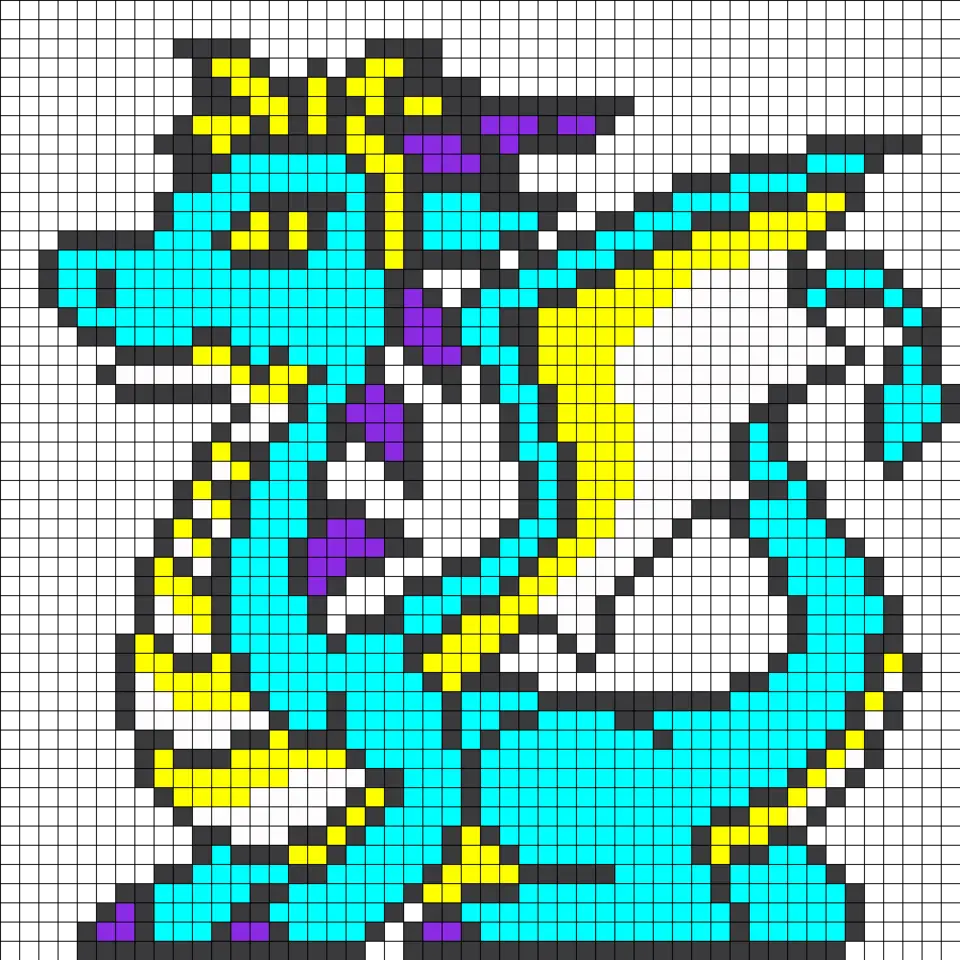 Пиксель арт дракон