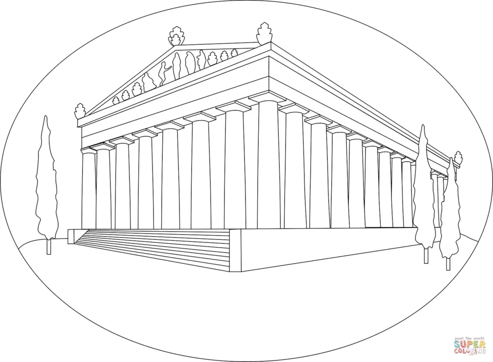 Афинский акрополь раскраска
