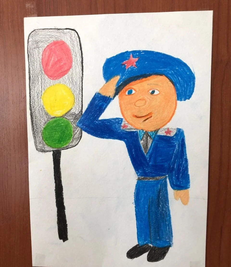 Рисунок полицейский для детей