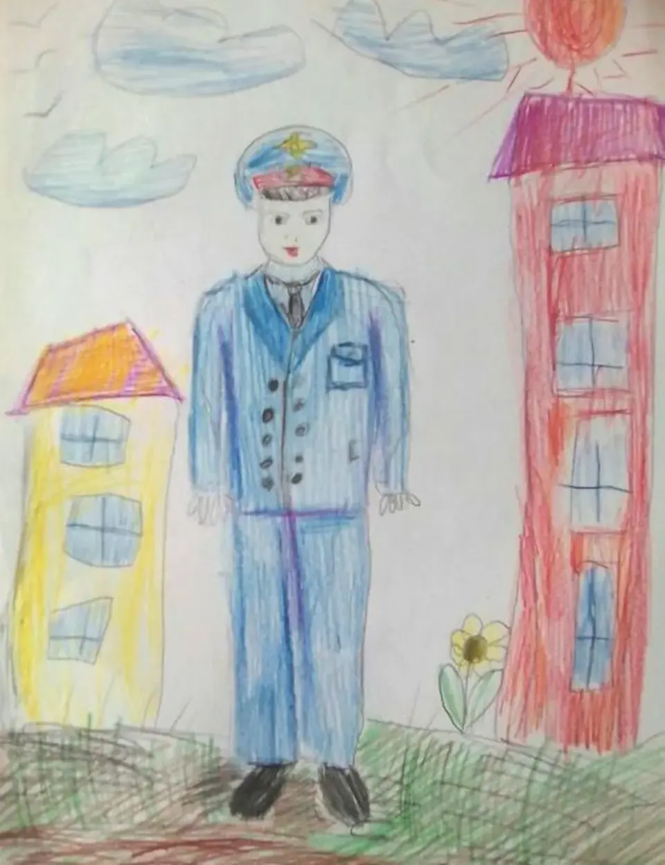 Детские рисунки профессия полицейский