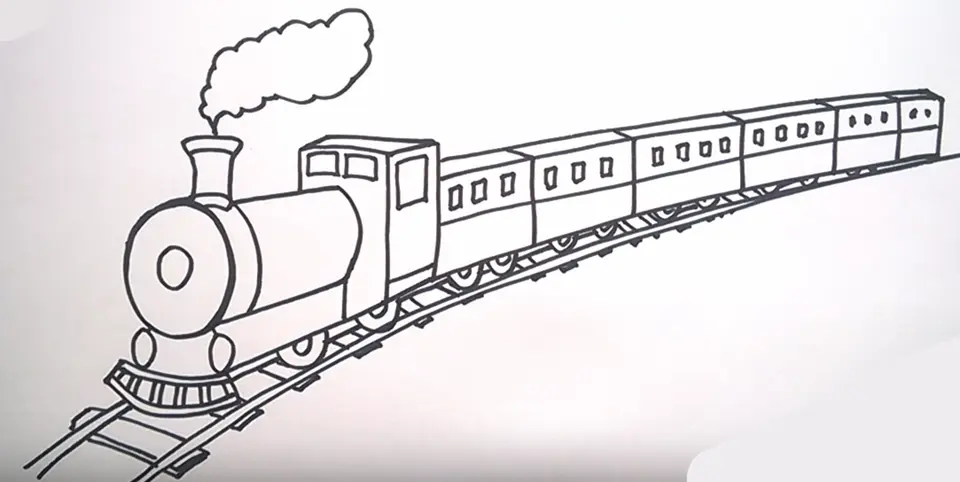 Поезд рисунок карандашом