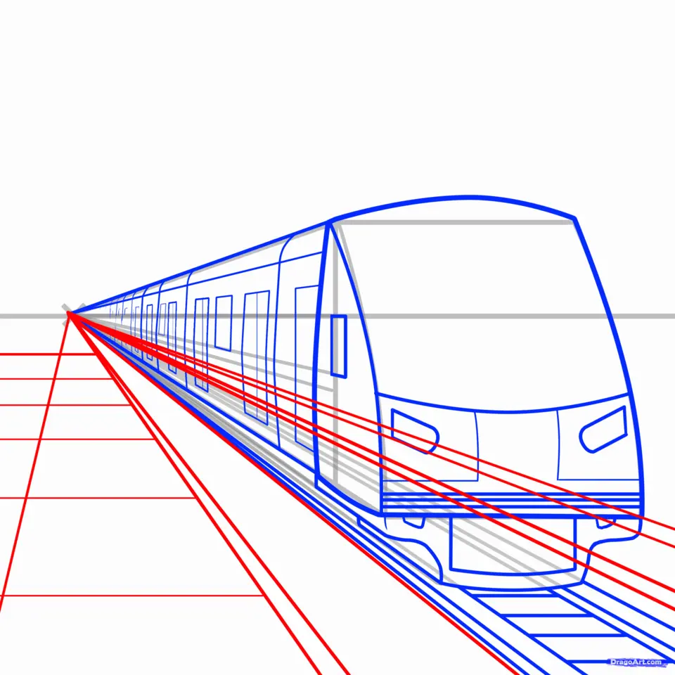 Рисунок поезда карандашом для начинающих