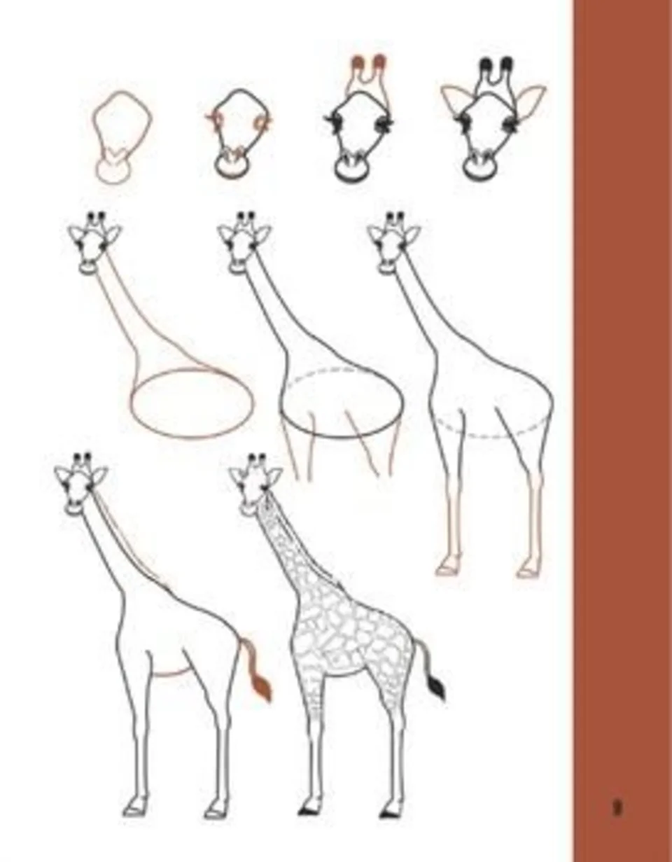 Жираф рисунок пошагово