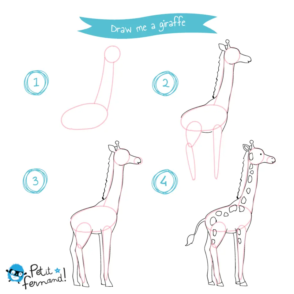 Поэтапное рисование жирафа
