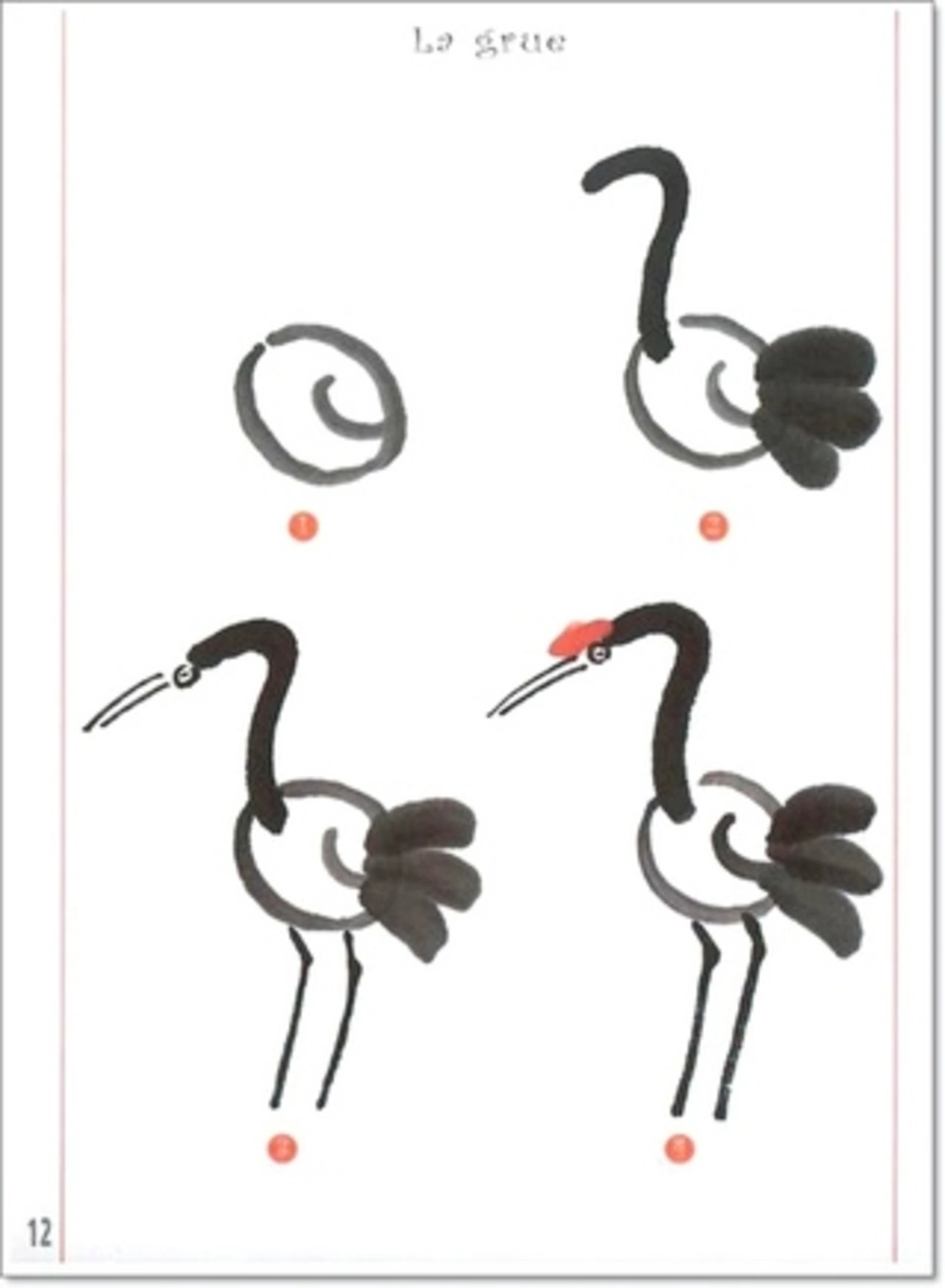 Пошаговое рисование фламинго