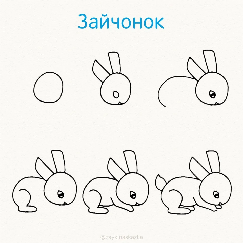 Заяц рисунок для детей карандашом