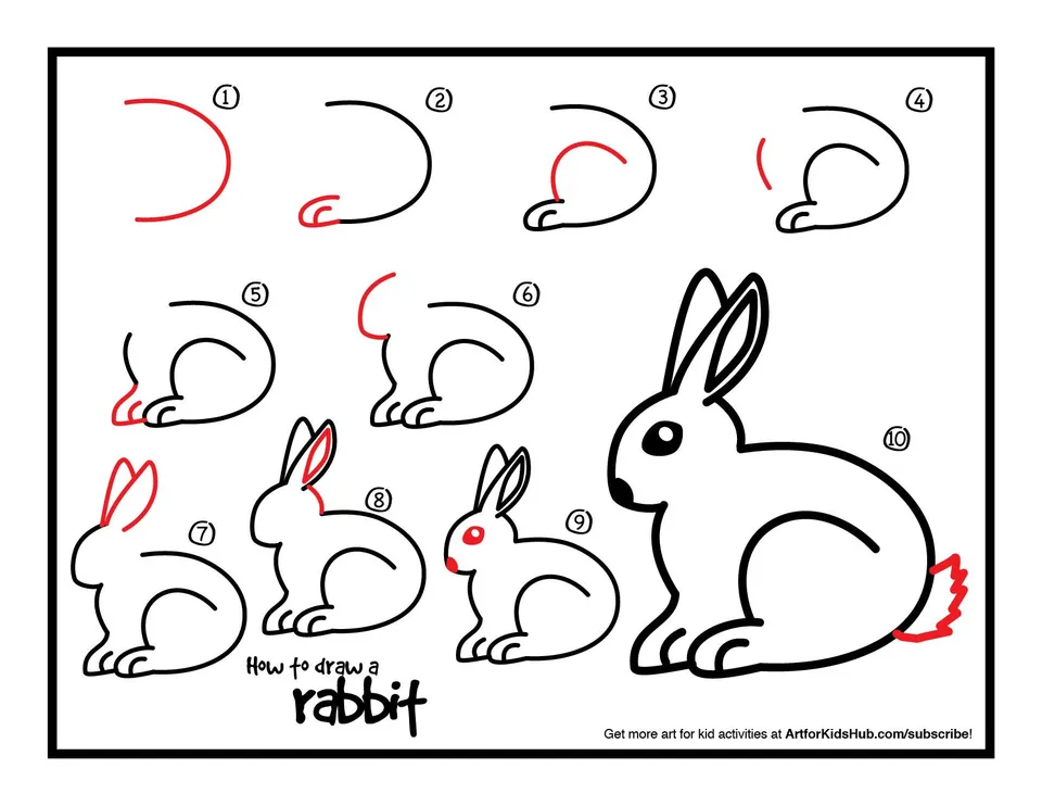 Рисунок зайца карандашом для детей