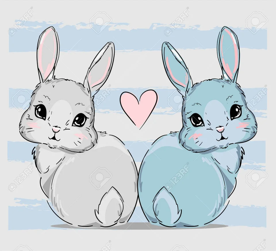 Иллюстрация пара кроликов