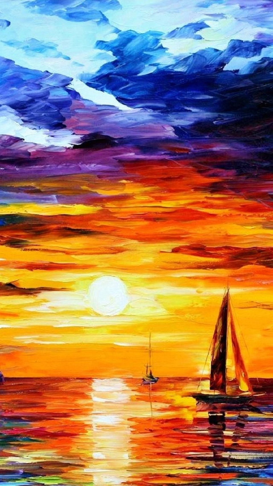 Закат на море рисунок