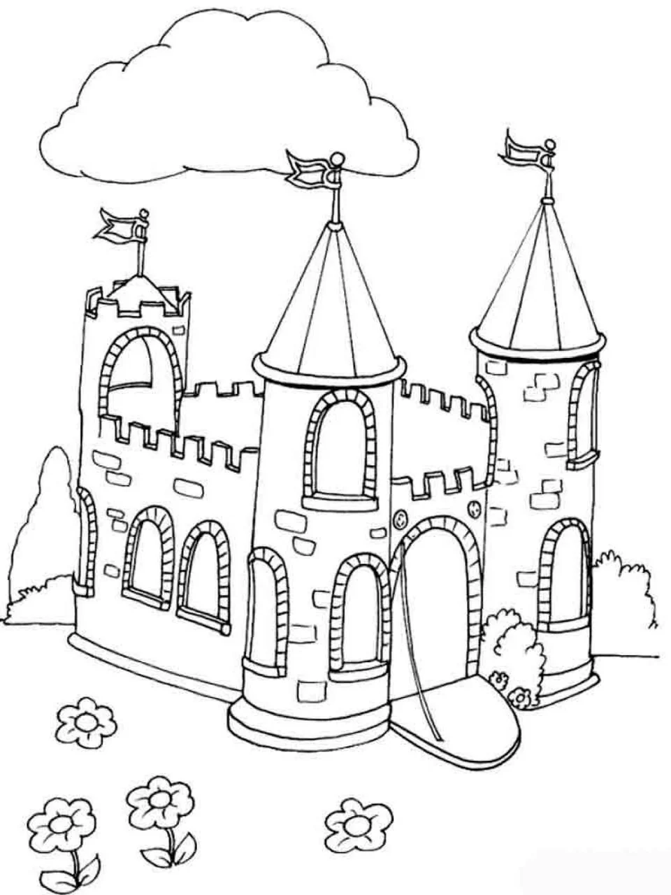 Раскраска замок для детей