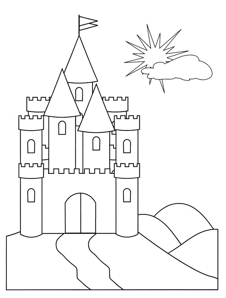 Королевский замок раскраска