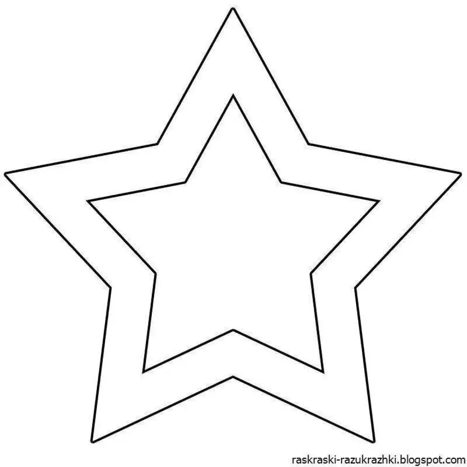 Трафарет пятиконечной звезды для вырезания