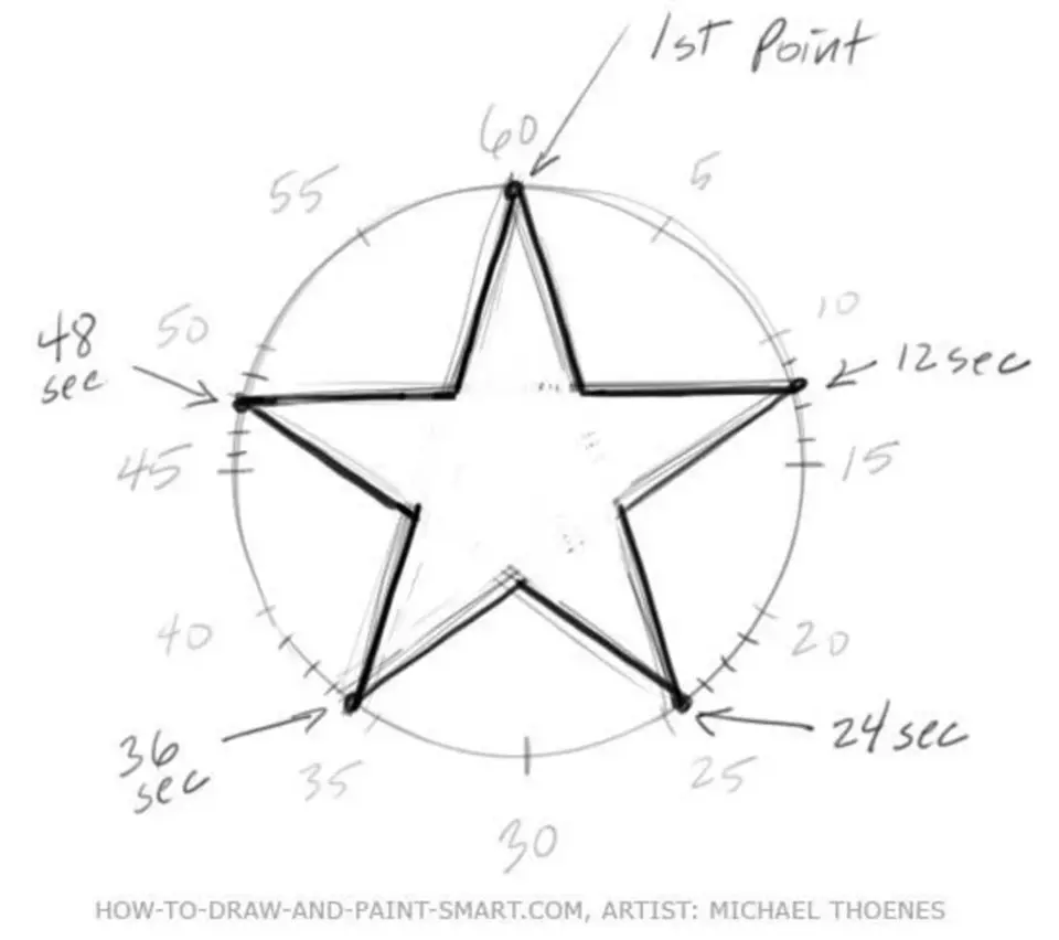Рисунок карандашом звезда пятиконечная