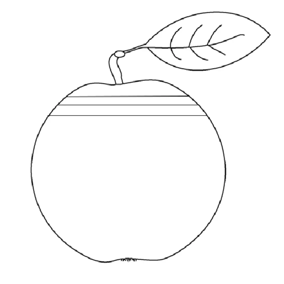 Яблоко контурный рисунок