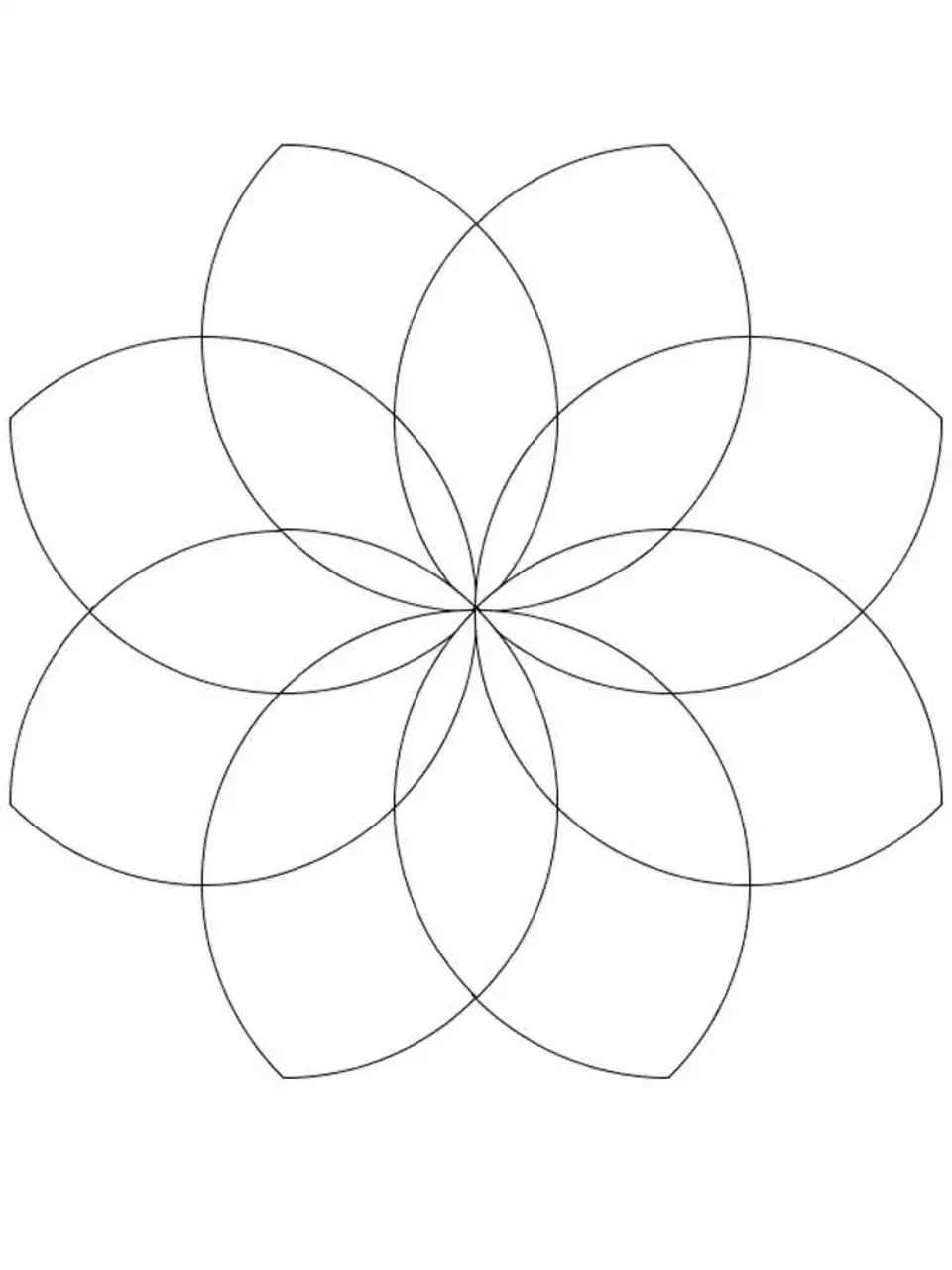 Цветок из кругов циркулем