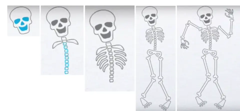 Рисунки для срисовки скелет