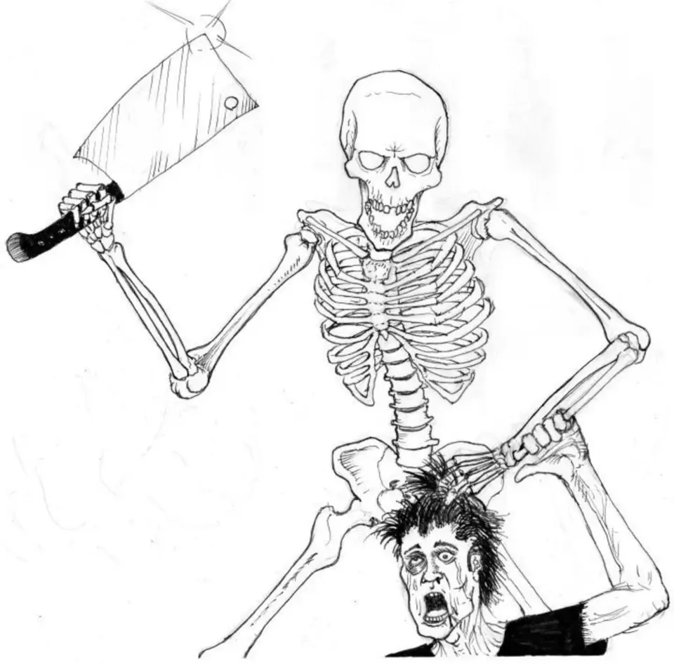 Скелет карандашом для начинающих