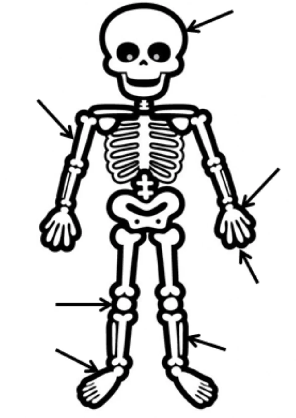 Раскраска скелет человека