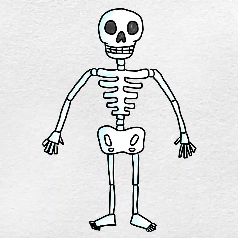 Скелет изи карандашом