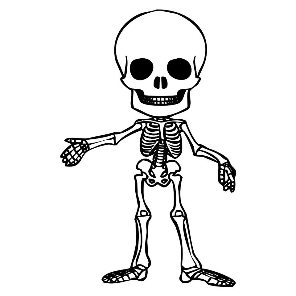 Скелет раскраска для детей