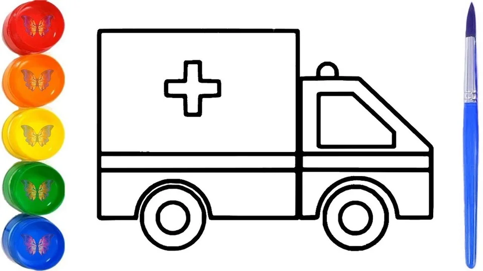 Раскраска машина скорой помощи