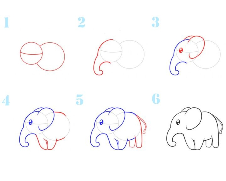 Слон рисунок поэтапно
