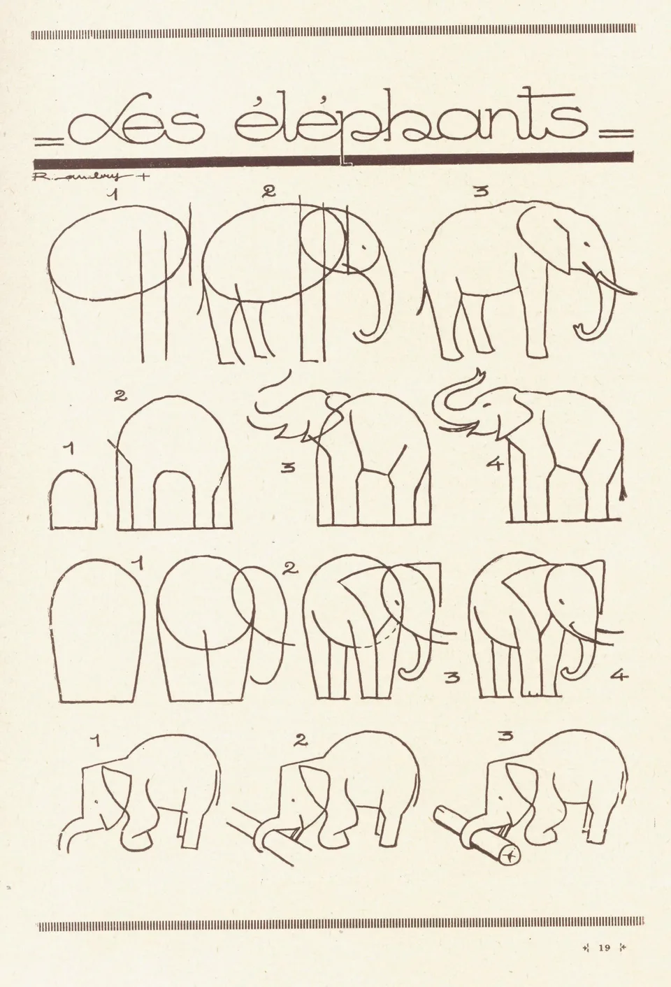 Слон поэтапное рисование