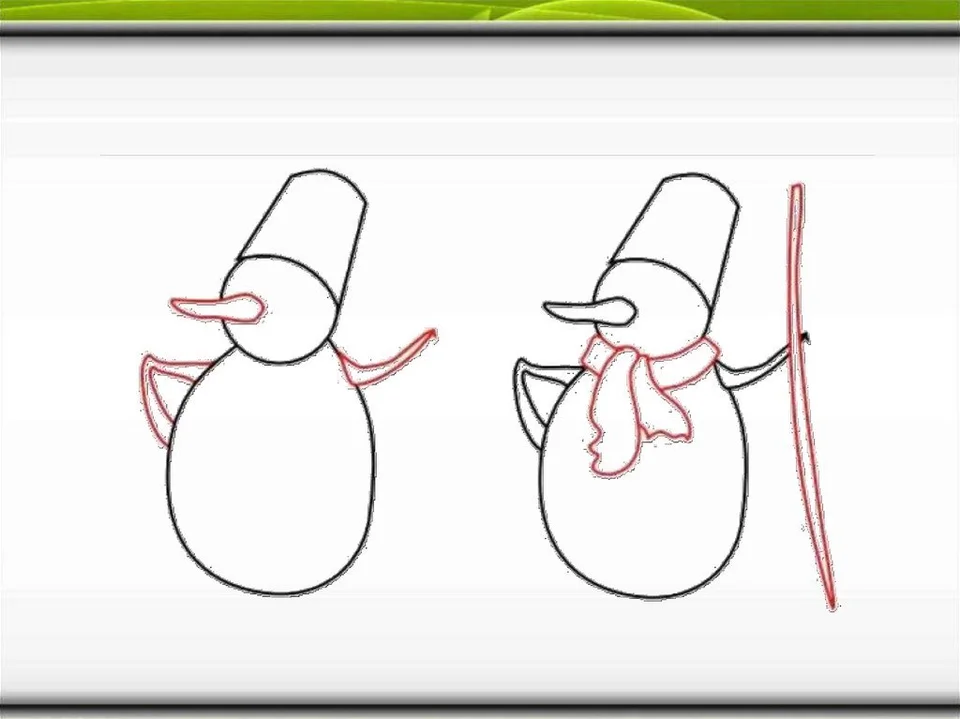 Урок рисования снеговик