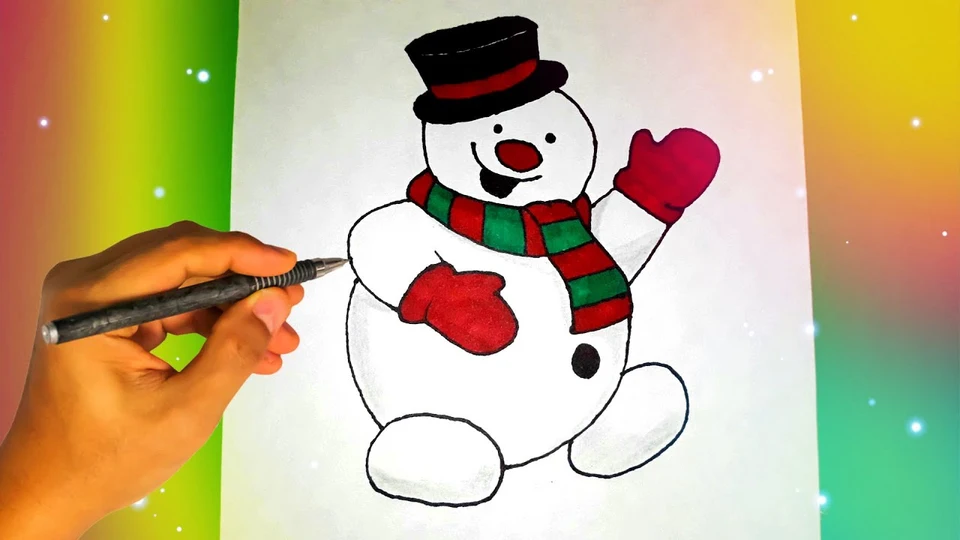 Рисуем снеговика