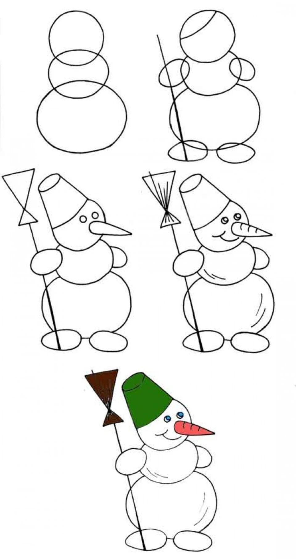 Рисование снеговика